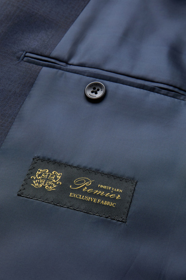 CAMBRIDGE MEMBERS - 수트 - 국내 울 밀드 쉐도우체크 수트 자켓 (Navy)