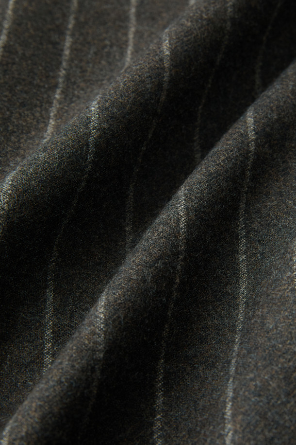 CAMBRIDGE MEMBERS - 수트 - 드라고 울 밀드 스트라이프 더블 수트 (Brown)