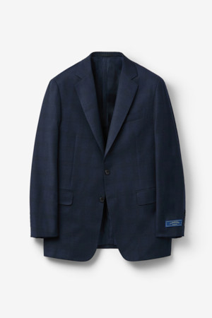 국내 울 밀드 쉐도우체크 수트 자켓 (Navy)