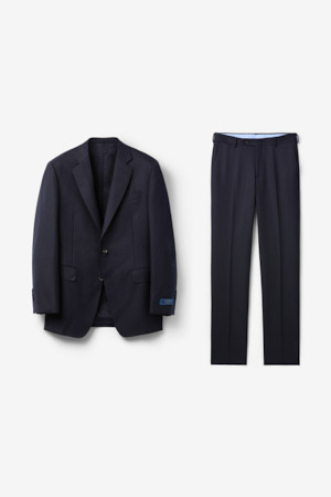 도멜 울 글렌체크 수트 자켓 (Navy)