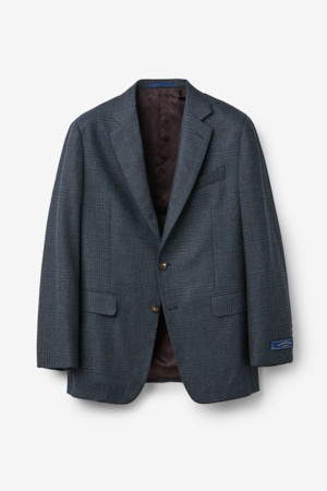 로로피아나 원단 울실크 브라운데코 글렌체크 자켓