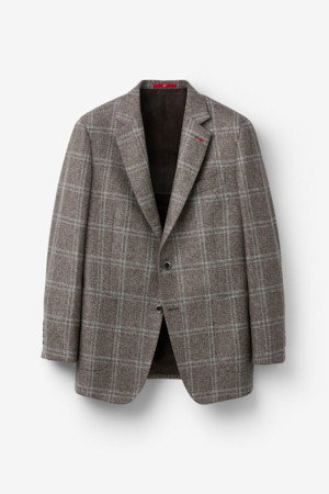 로로피아나 원단 캐시100 글렌체크 자켓