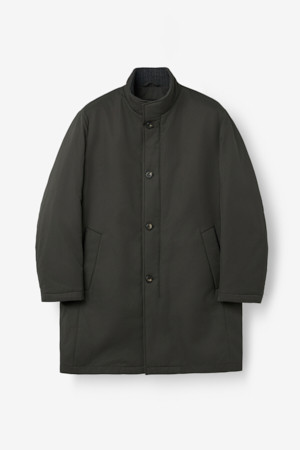 스탠드 니트카라 구스다운 트렌치