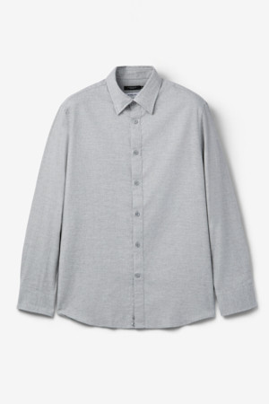 SOMELOS 코튼 캐시미어 솔리드 셔츠