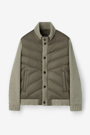 인조스웨이드 하이브리드 구스다운 블루종