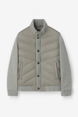 인조스웨이드 하이브리드 구스다운 블루종