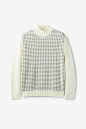 울 캐시 하운드투스 하프 터틀넥 니트