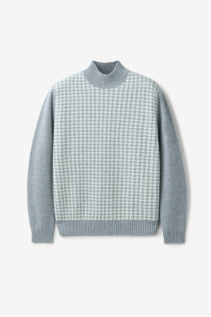 울 캐시 하운드투스 하프 터틀넥 니트