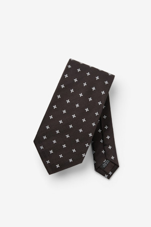 실크 화이트플라워 올오버 타이