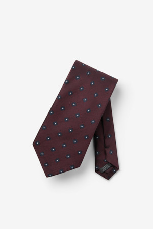 실크 네이비플라워 올오버 타이