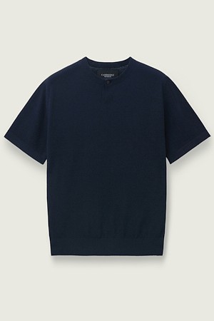 [MOVERE] 반팔 크루넥 스웨터 - 네이비