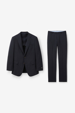 말링앤에반스 울 멜란지 솔리드 수트 -  네이비