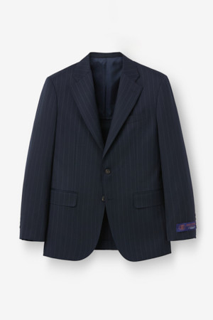 카벤디쉬 울 스트라이프 수트 자켓 - 네이비