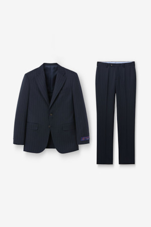 카벤디쉬 울 스트라이프 수트 - 네이비