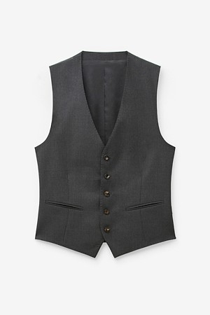 카벤디쉬 울 솔리드 수트 베스트 - 그레이