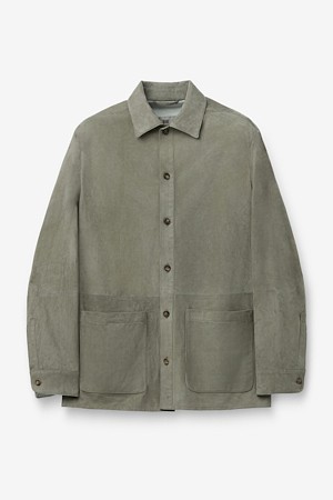 [만델리] 스웨이드 오버셔츠 - 베이지