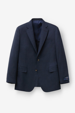 제냐 울 쉐도우체크 수트 자켓 - 네이비			