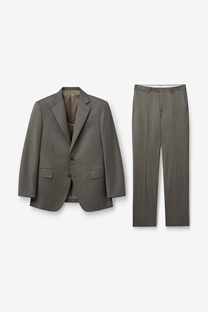 로로피아나 울실크 헤링본 수트 - 브라운