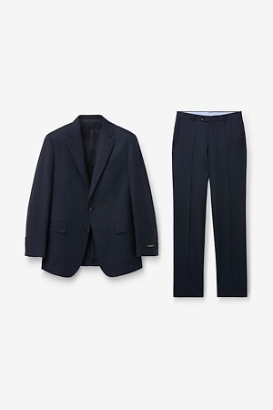 콜롬보 울실크 쉐도우체크 수트 - 네이비