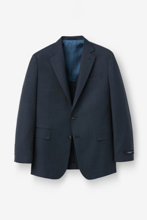 바르베라 울 멜란지 수트 자켓 - 네이비