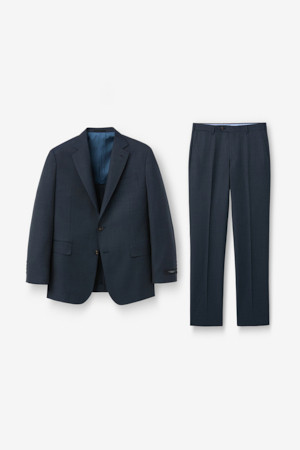 바르베라 울 멜란지 수트 - 네이비