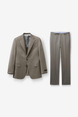 또냐 울 헤링본 수트 - 베이지