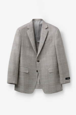 로로피아나 울 실크 리넨 글렌체크 자켓 - 베이지			