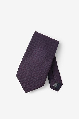 마이크로 네이비데코 솔리드 타이 - 와인