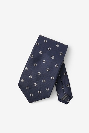 플라워 올오버 타이 - 네이비