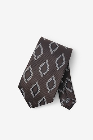 라운드 다이아몬드 올오버 타이 - 브라운