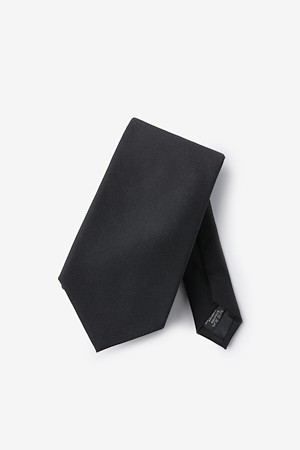 카벤디쉬 울 솔리드 타이 - 블랙