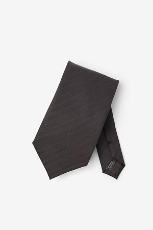 까노니코 울 헤링본 타이 - 브라운