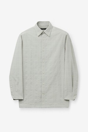 코튼 스트레치 체크 셔츠 - 그레이