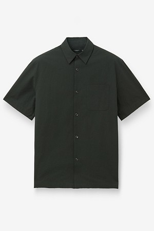 코튼 서커 카라넥 셔츠