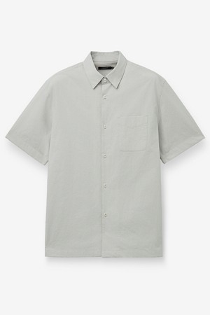 코튼 서커 카라넥 셔츠