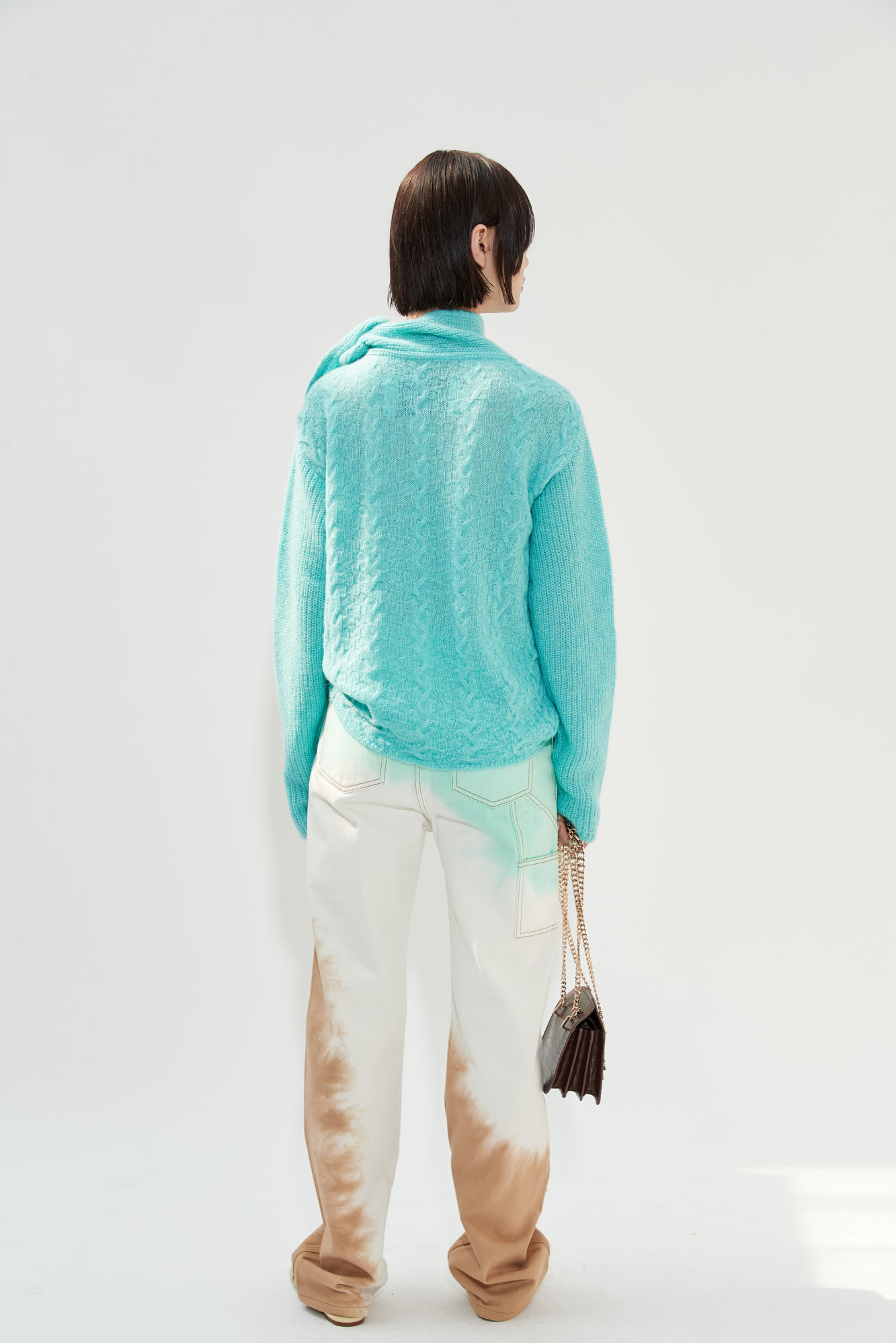 COMMONGROUND - 긴소매 티셔츠 - [ANDERSSON BELL.W] RILYNN RIBBON NECK BLOUSE KNIT atb631w - BLUE