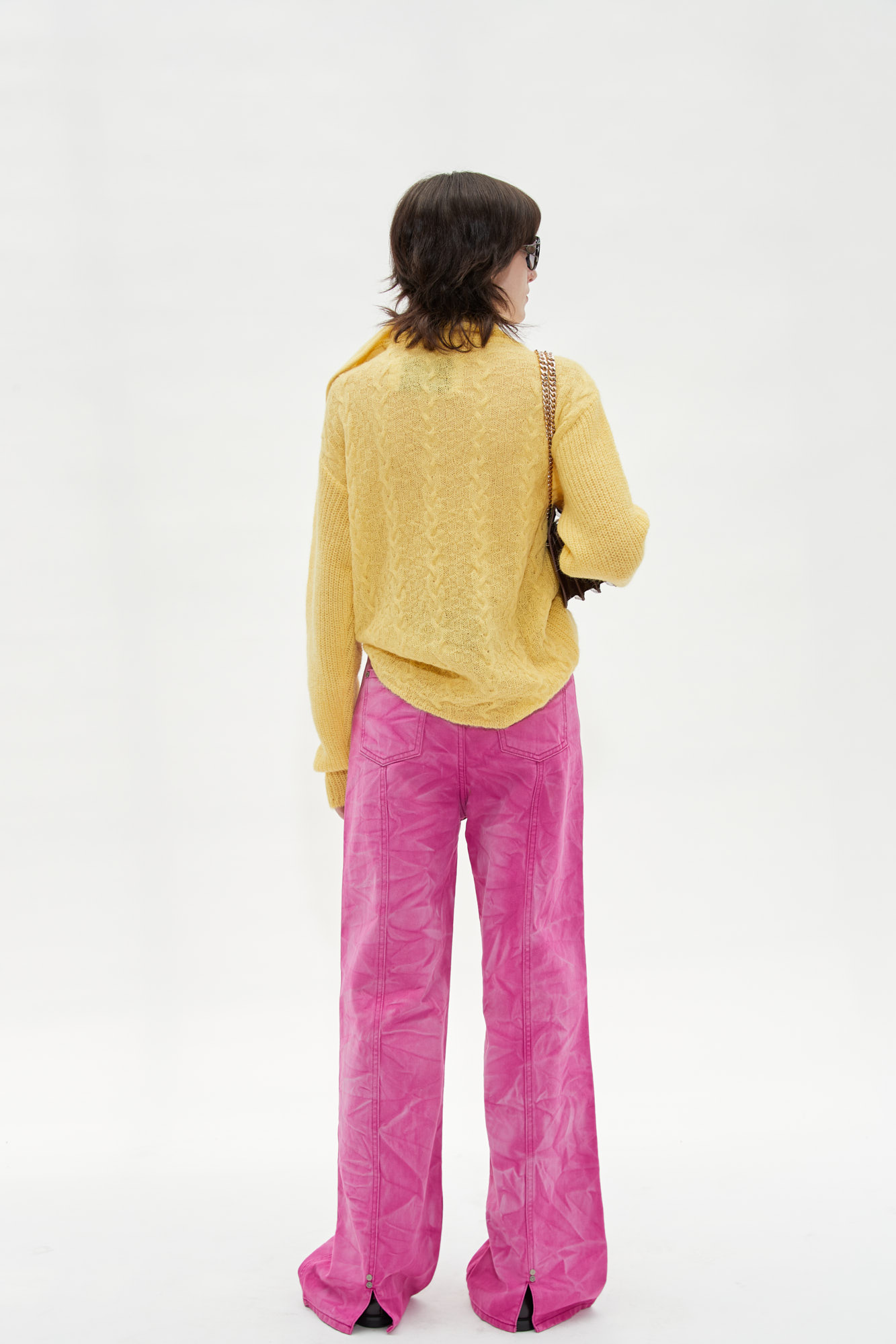 COMMONGROUND - 긴소매 티셔츠 - [ANDERSSON BELL.W] RILYNN RIBBON NECK BLOUSE KNIT atb631w - YELLOW