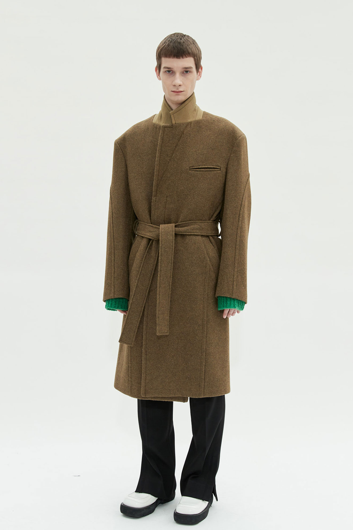 [ANDERSSON BELL] BERLIN ROBE COAT awa383m - KHAKI