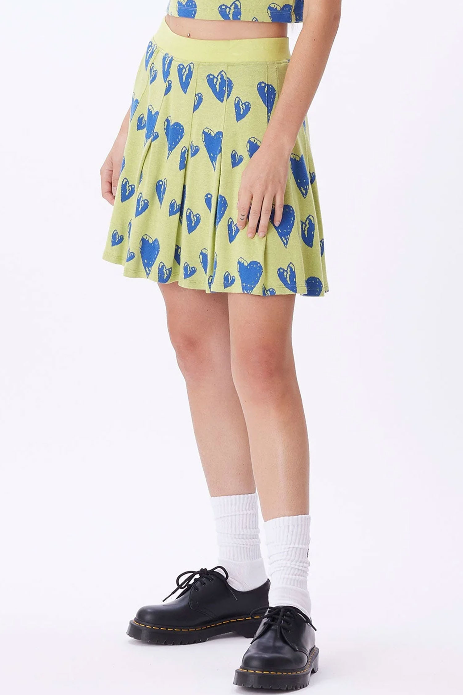 OBEY - 미니스커트 - [오베이] CARLY PLEATED SKIRT 치마 CELERY JUICE MULTI