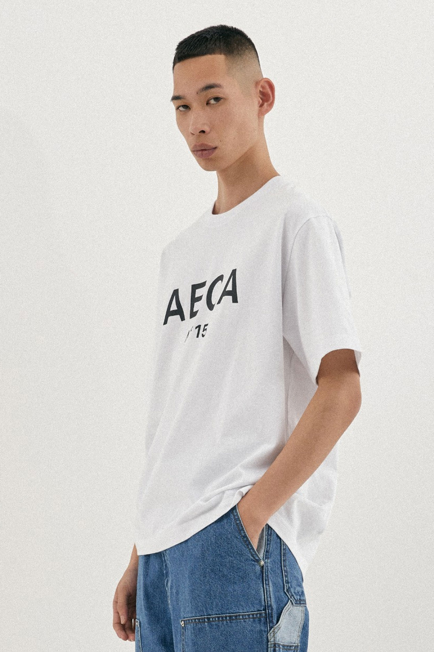 AECA WHITE - 반팔티셔츠 - [에이카화이트] AECA BIG LOGO TEE_WHITE/BLACK