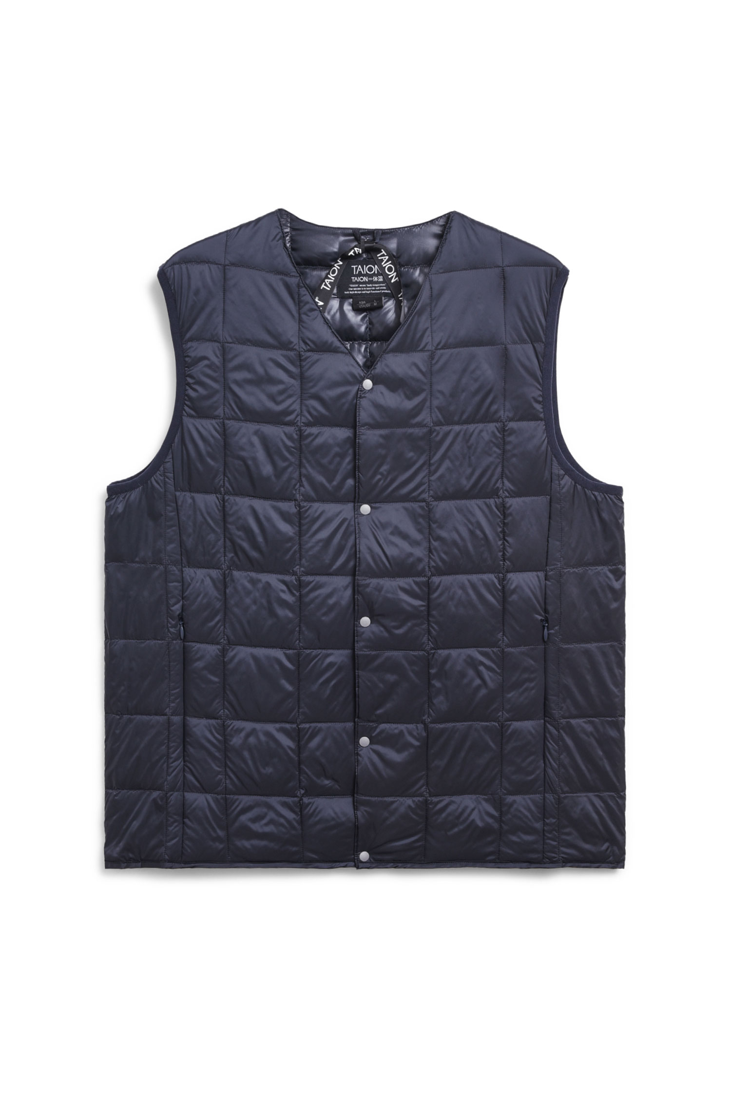 [TAION] V NECK BUTTON DOWN VEST D.NAVY