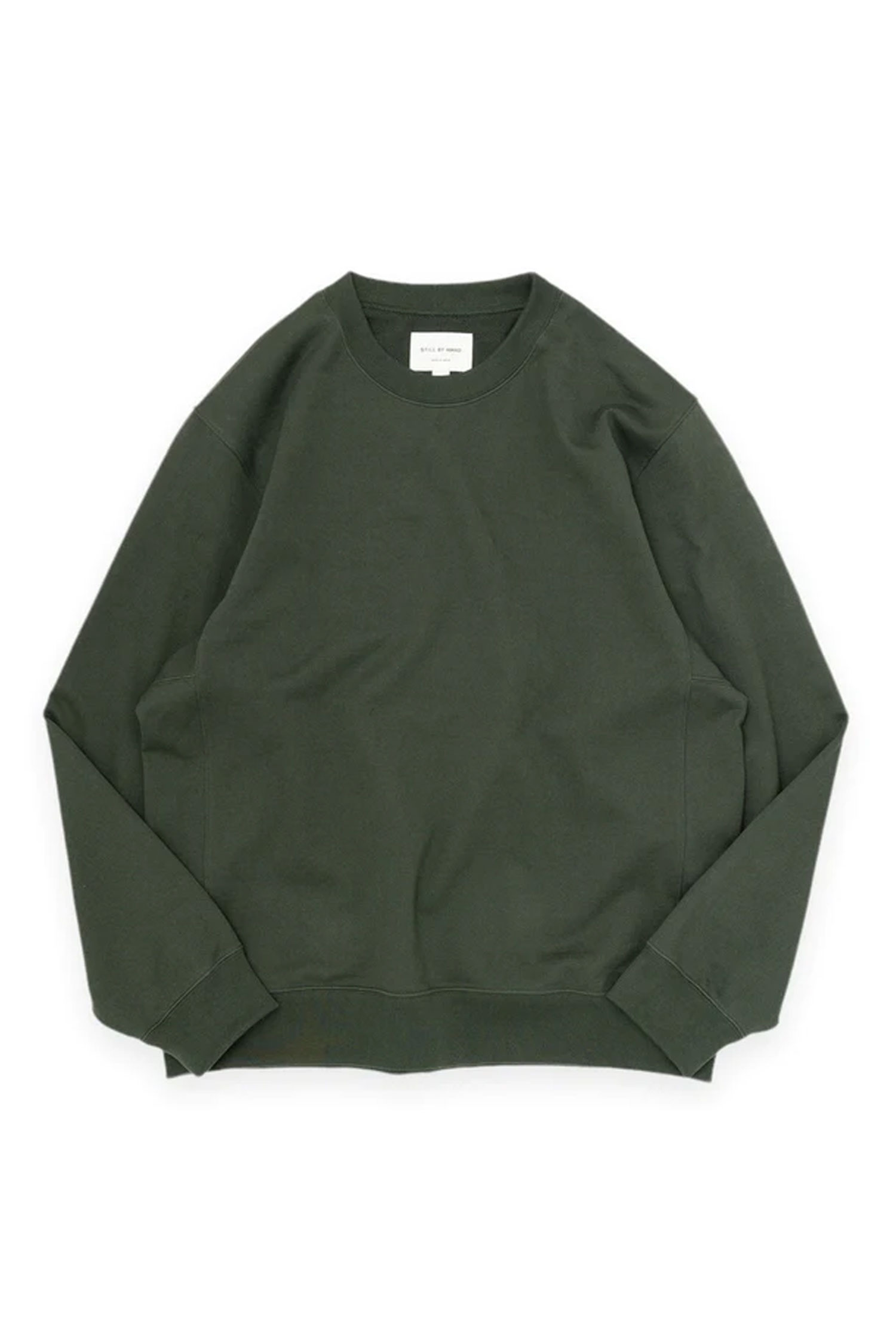 STILL BY HAND_Pivot sleeve sweatshirt DARK GREEN