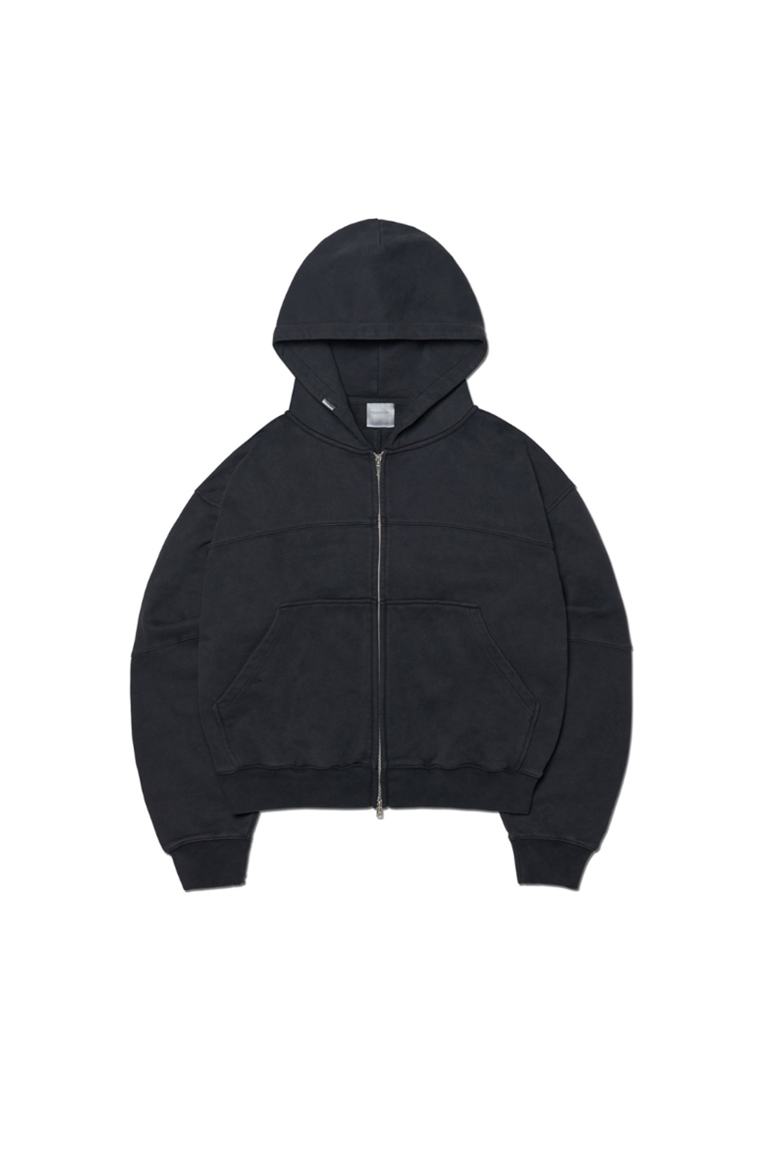 NOMANUAL - 후디 - [노매뉴얼] OVERDYED N.F HOODED ZIP-UP - WASHED BLACK