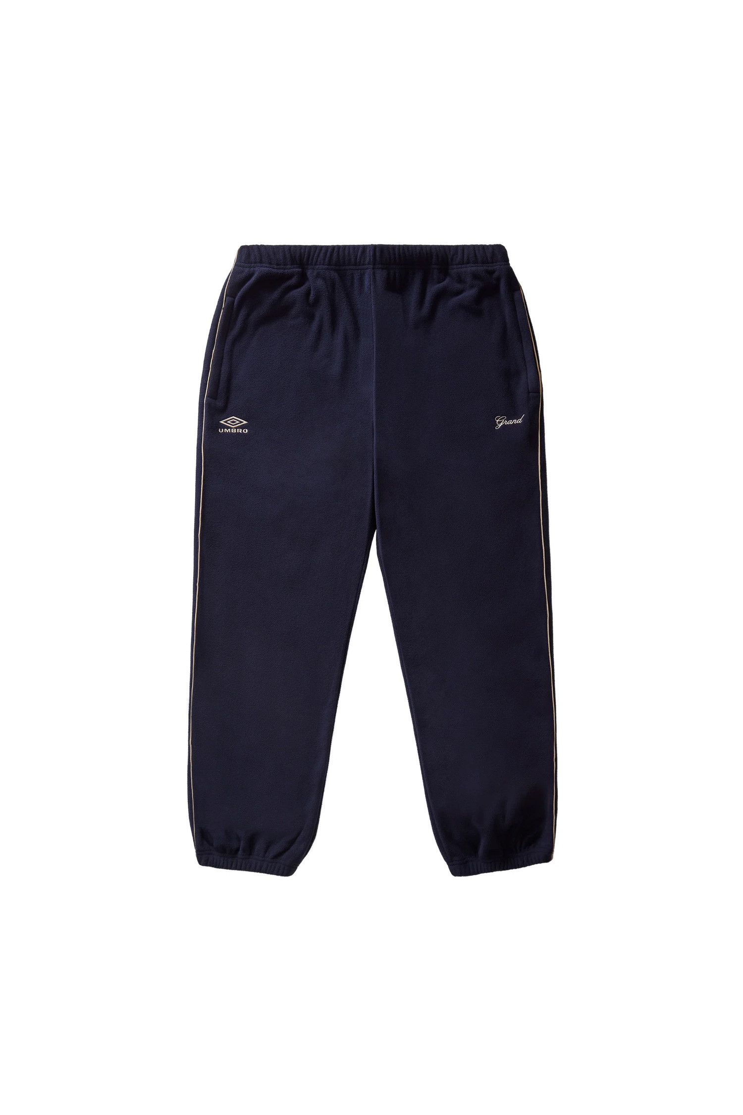 GRAND COLLECTION - 캐주얼팬츠 - [그랜드컬렉션X엄브로] Fleece Pant with Piping 파이핑 플리스 팬츠 - Navy