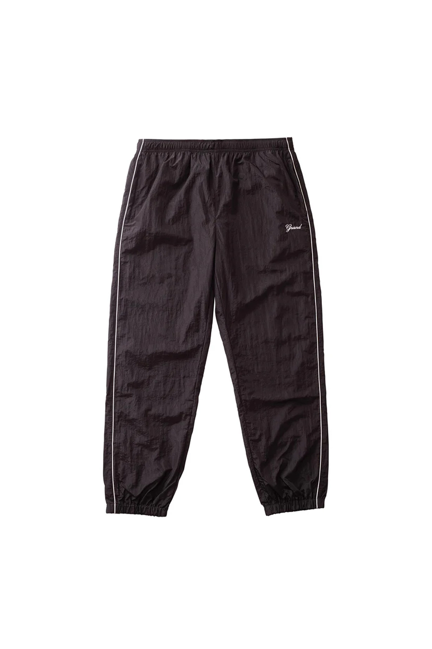 GRAND COLLECTION - 캐주얼팬츠 - [그랜드컬렉션] Track Pant Black with White Piping 트랙 팬츠 - Black