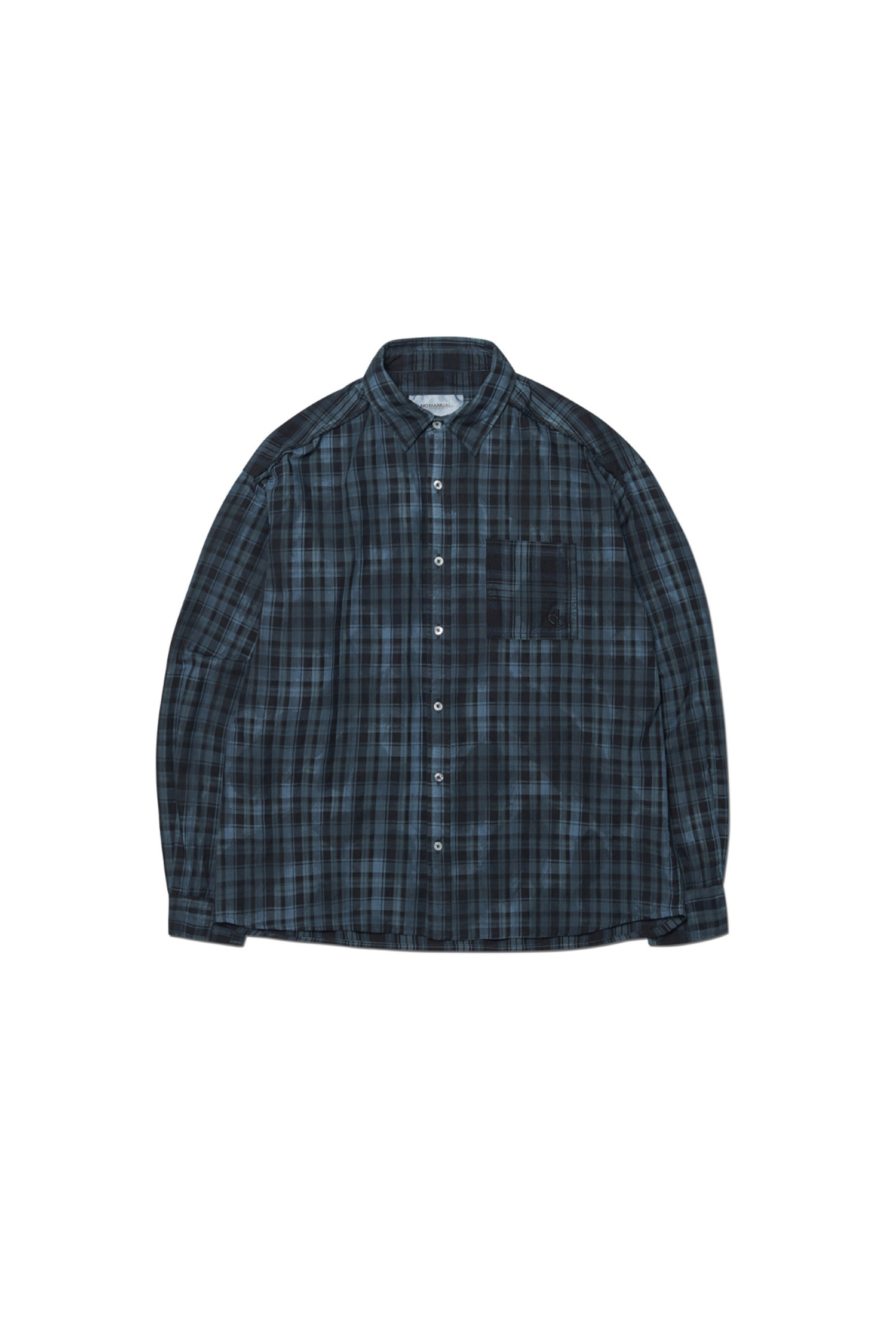 NOMANUAL - 긴팔셔츠 - [노매뉴얼] H.R CHECK SHIRT  - DARK NAVY