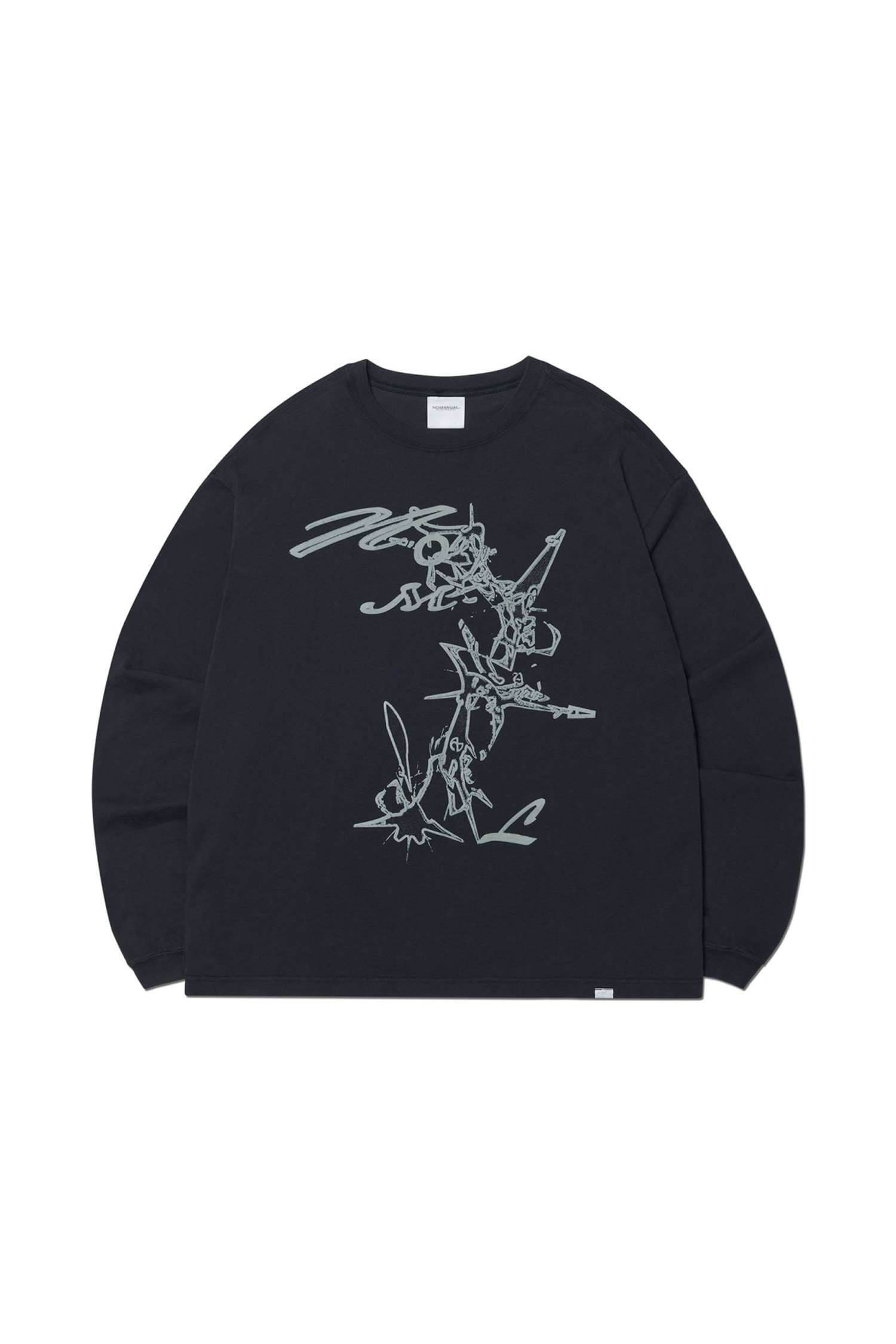 NOMANUAL - 긴팔티셔츠 - [노매뉴얼] T.G LONG SLEEVE TEE  - WASHED BLACK