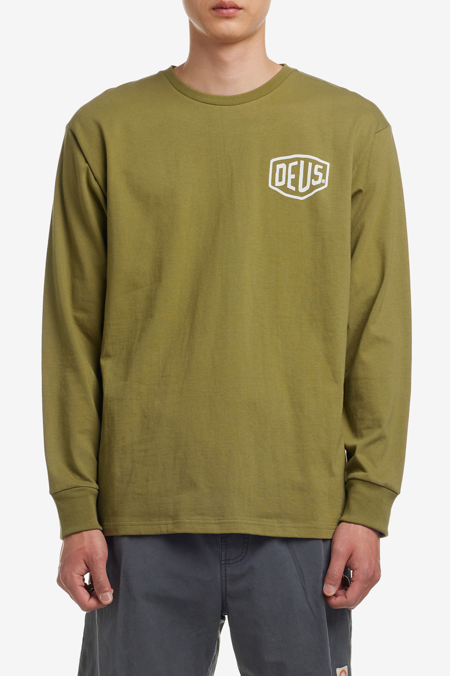 DEUS EX MACHINA - 긴팔티셔츠 - [데우스서울] SAMCHEONG L/S TEE 삼청 긴팔 티셔츠 - ROVER GREEN