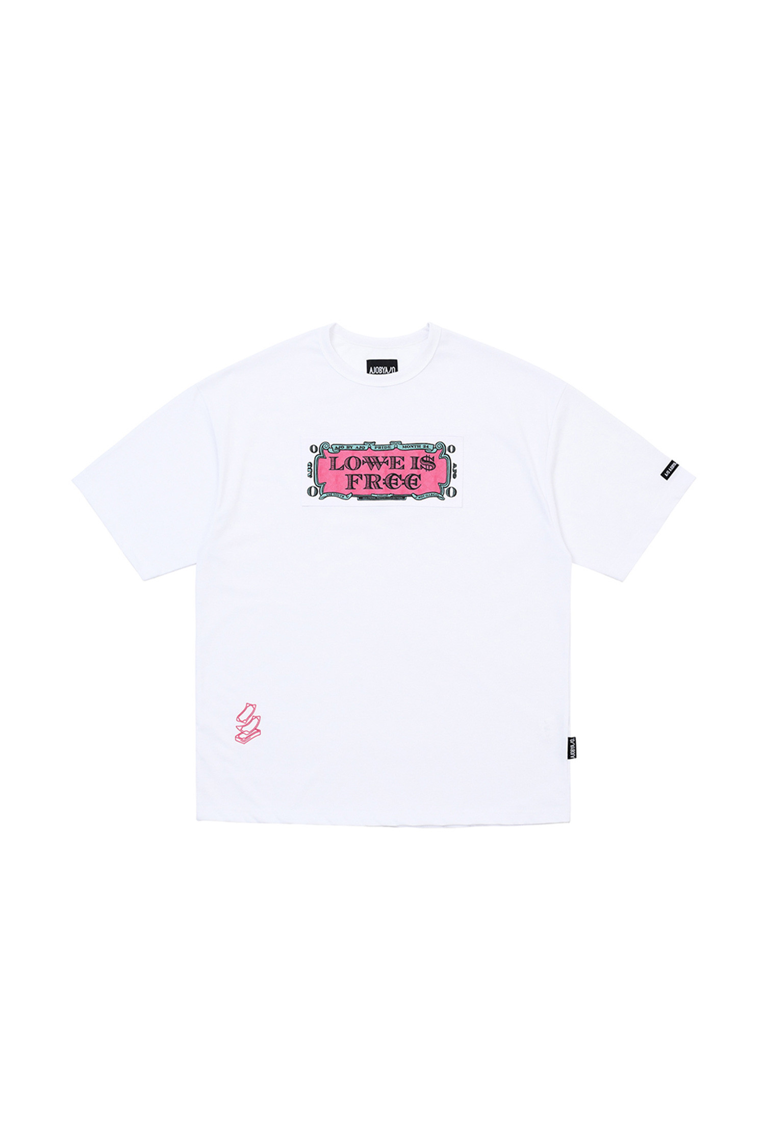 AJOBYAJO - 반팔티셔츠 - [아조바이아조] Love Is Free T-Shirts 러브 이즈 프리 티셔츠 - WHITE