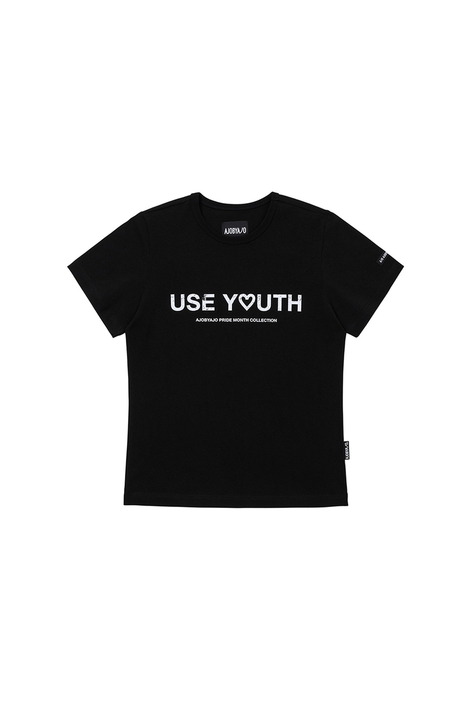 AJOBYAJO - 반소매 티셔츠 - [아조바이아조] MINI Use Youth T-Shirts 미니 유스 유스 티셔츠 - BLACK